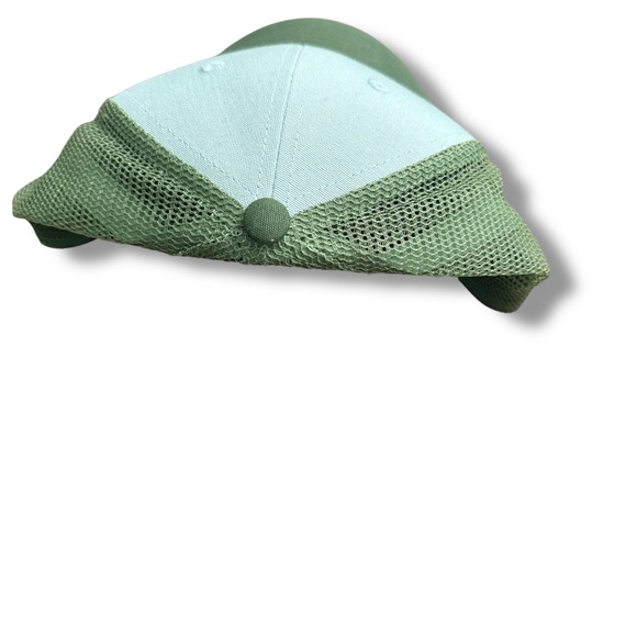 Patagonia Trucker Hat Mesh Cap Green Tan Logo Mountains Outdoor‎ Snap Back - Picture 4 of 8